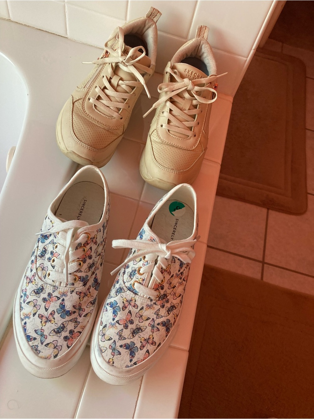 Sincerely Jules Pink Floral Canvas Sneaker Bundle of 2 pairs